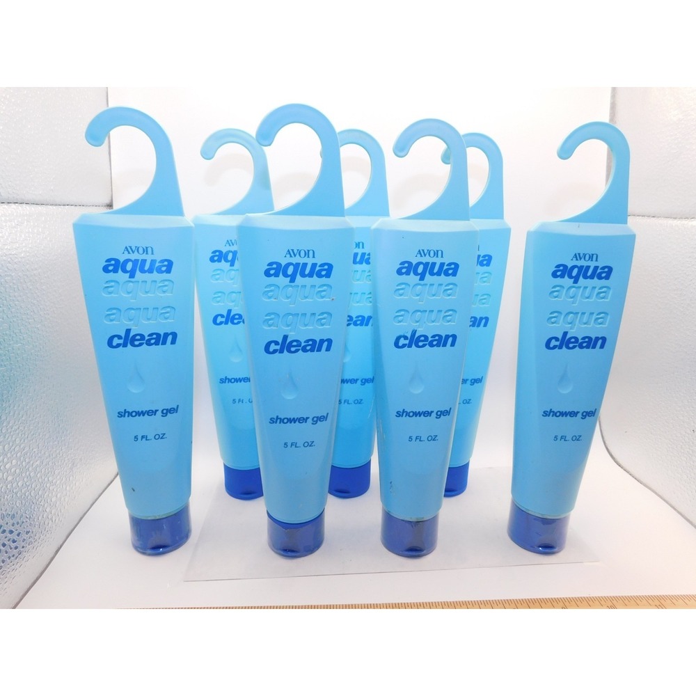 Lot of 7 Vintage Avon Aqua Clean Shower Gels 5oz
